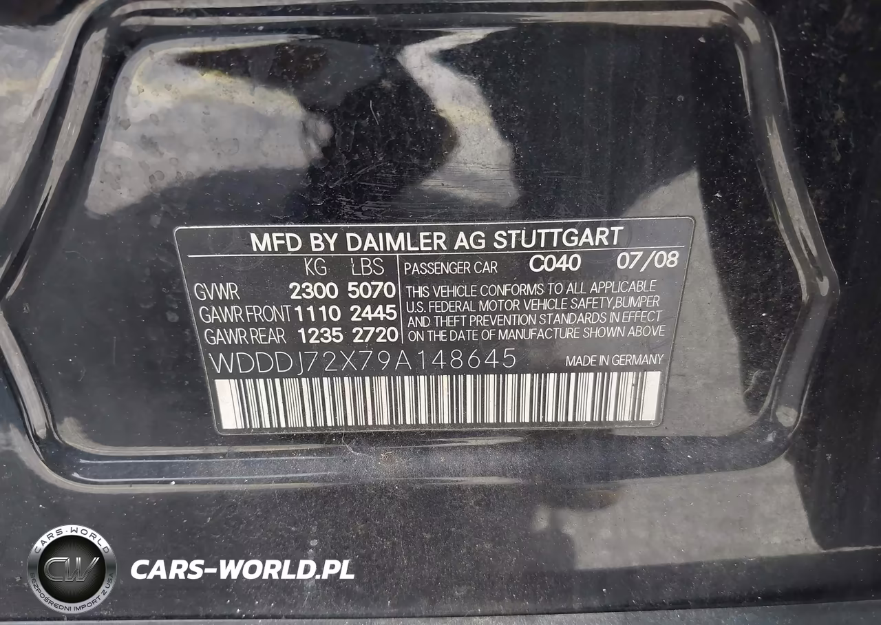 2009 Mercedes-Benz Cls 550 VIN:WDDDJ72X79A148645 - 9