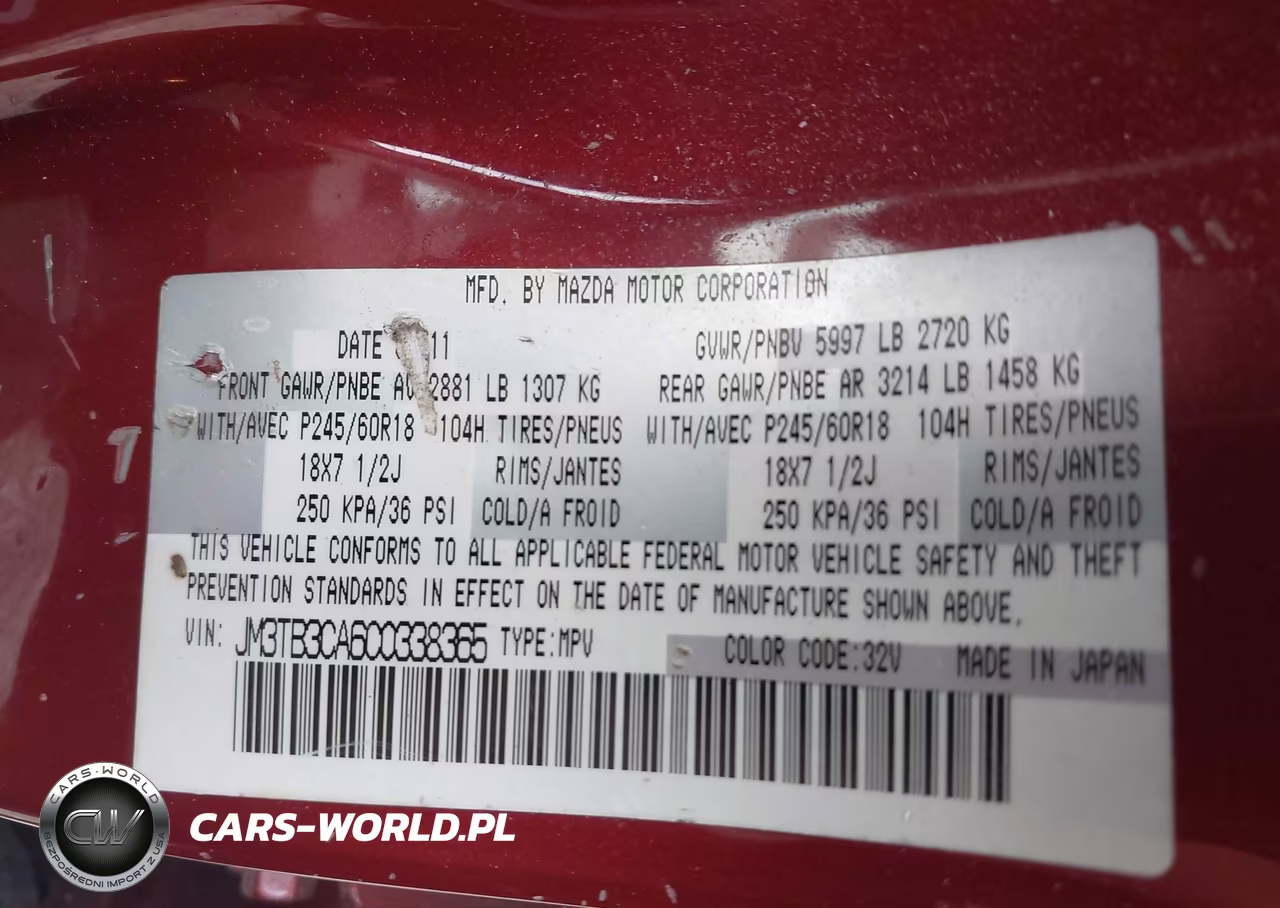 2012 Mazda Cx-9 Touring VIN:JM3TB3CA6C0338365 - 9