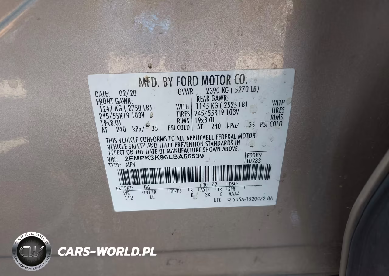 2020 Ford Edge Titanium VIN:2FMPK3K96LBA55539 - 9