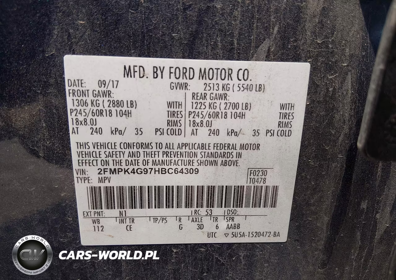 2017 Ford Edge Se VIN:2FMPK4G97HBC64309 - 9