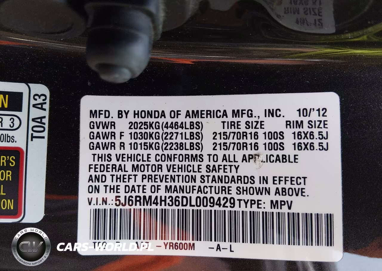2013 Honda Cr-V Lx VIN:5J6RM4H36DL009429 - 9
