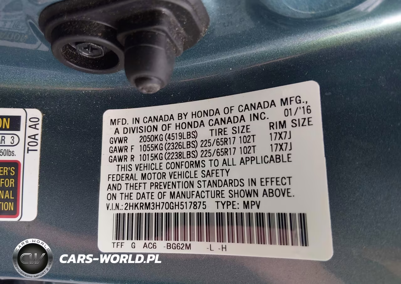 2016 Honda Cr-V Ex-L VIN:2HKRM3H70GH517875 - 9
