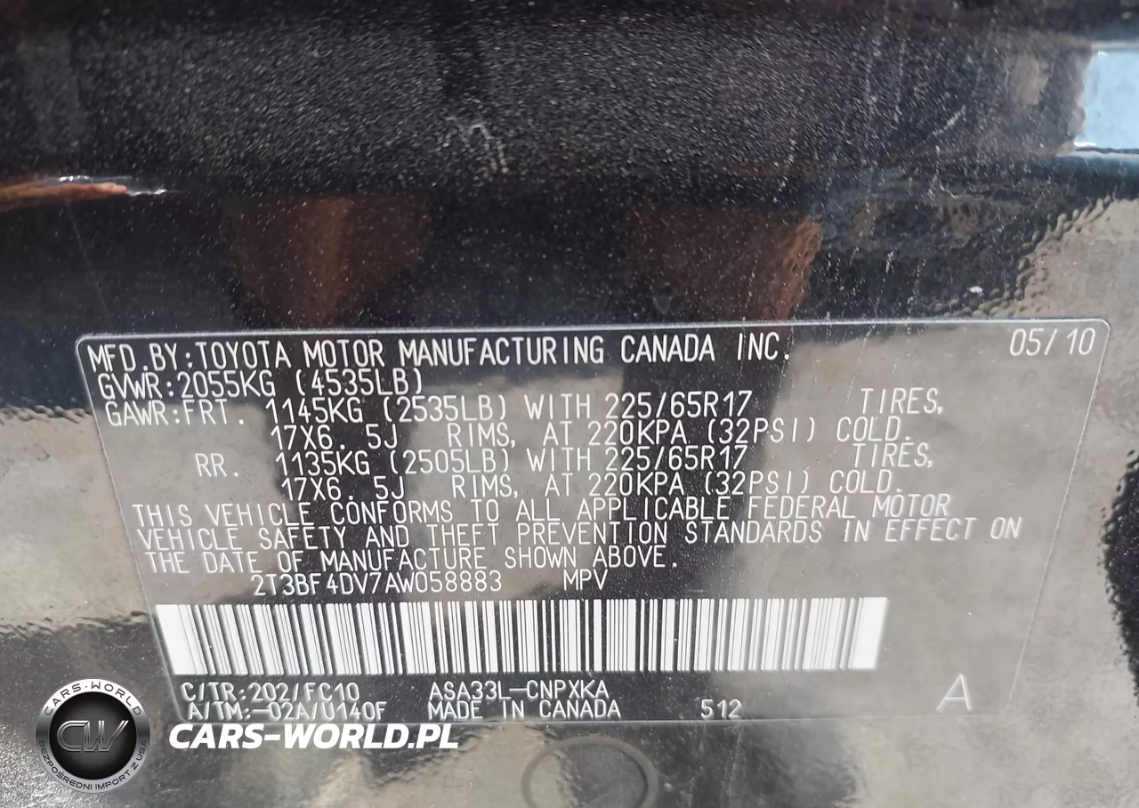 2010 Toyota Rav4 VIN:2T3BF4DV7AW058883 - 9