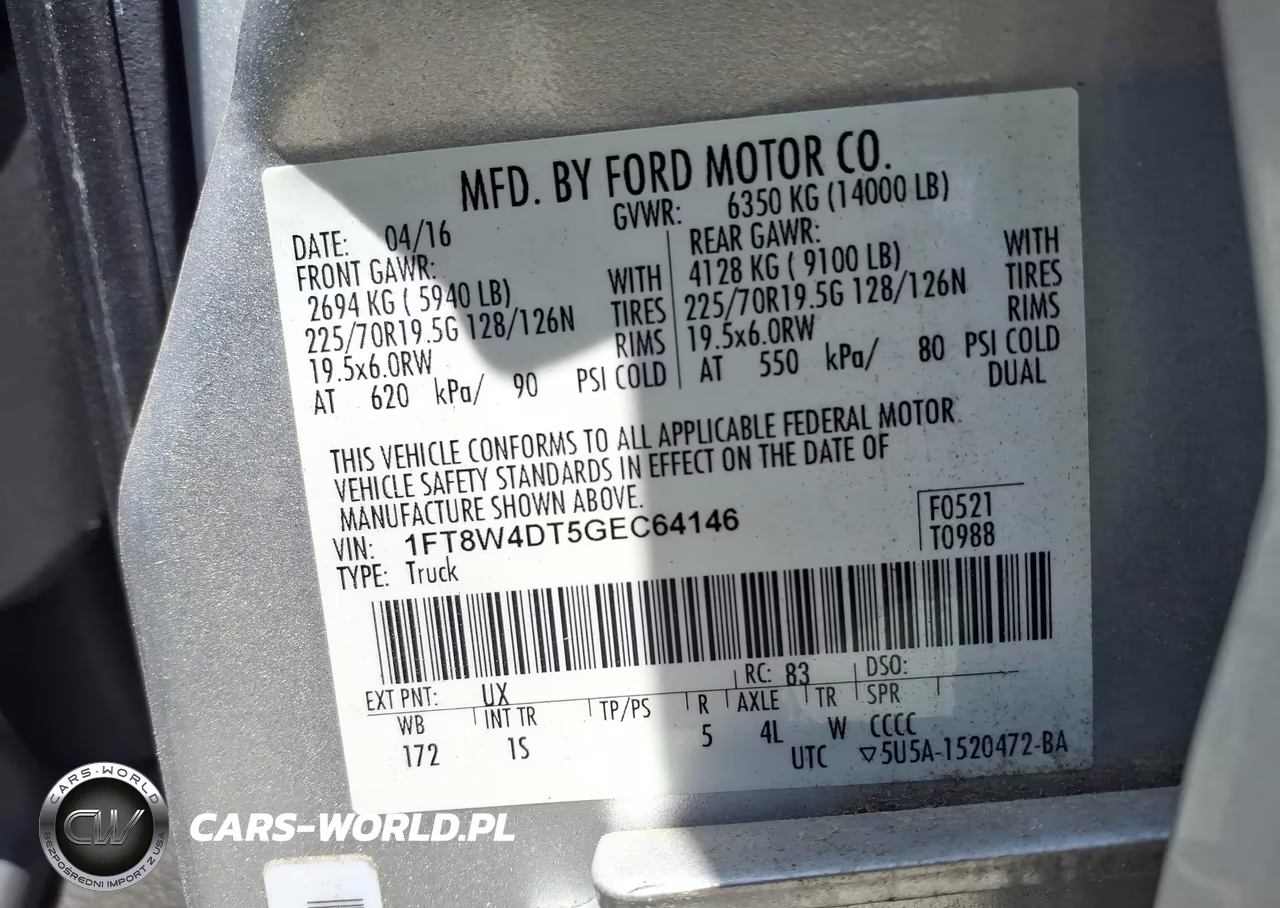 2016 Ford F-450 Xl VIN:1FT8W4DT5GEC64146 - 9