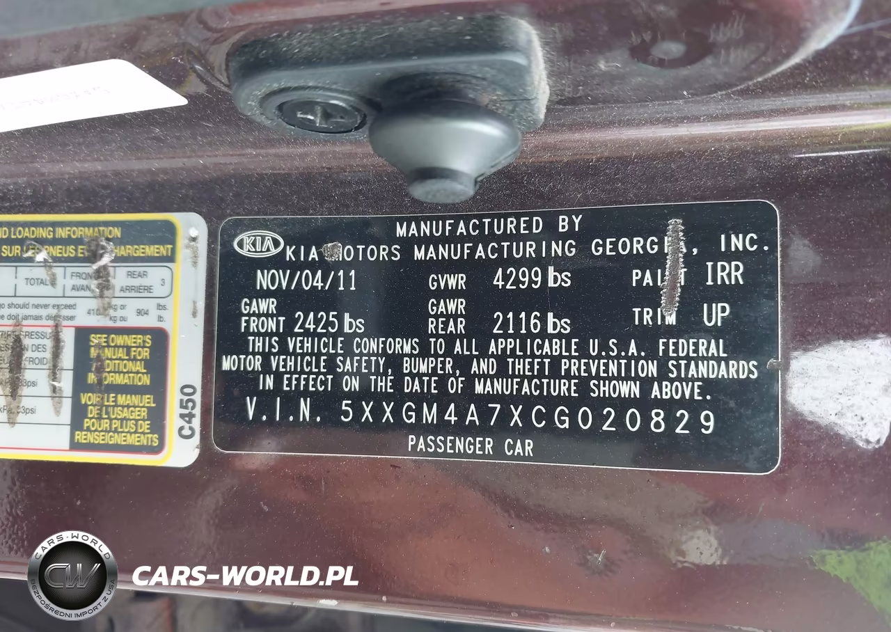 2012 Kia Optima Lx VIN:5XXGM4A7XCG020829 - 9