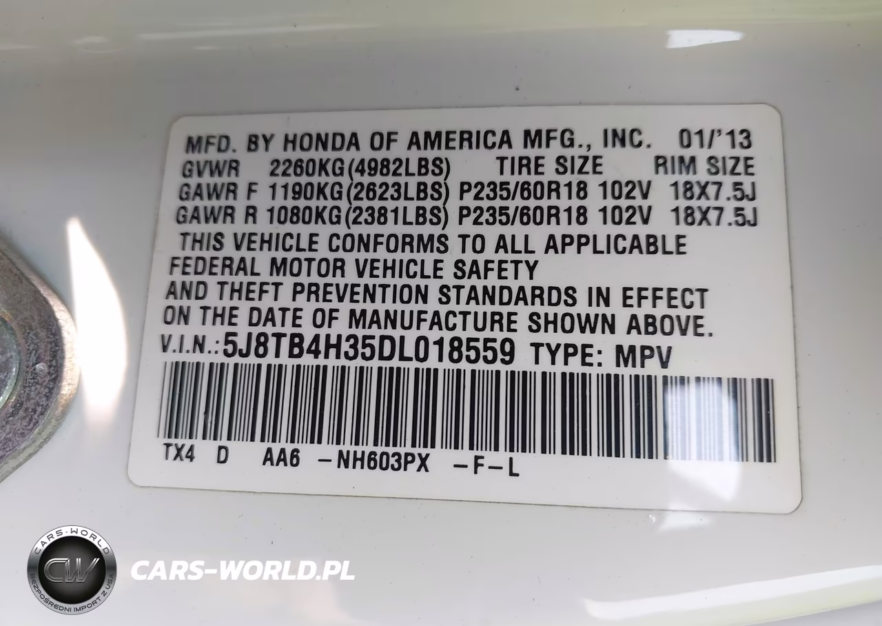 2013 Acura Rdx VIN:5J8TB4H35DL018559 - 9