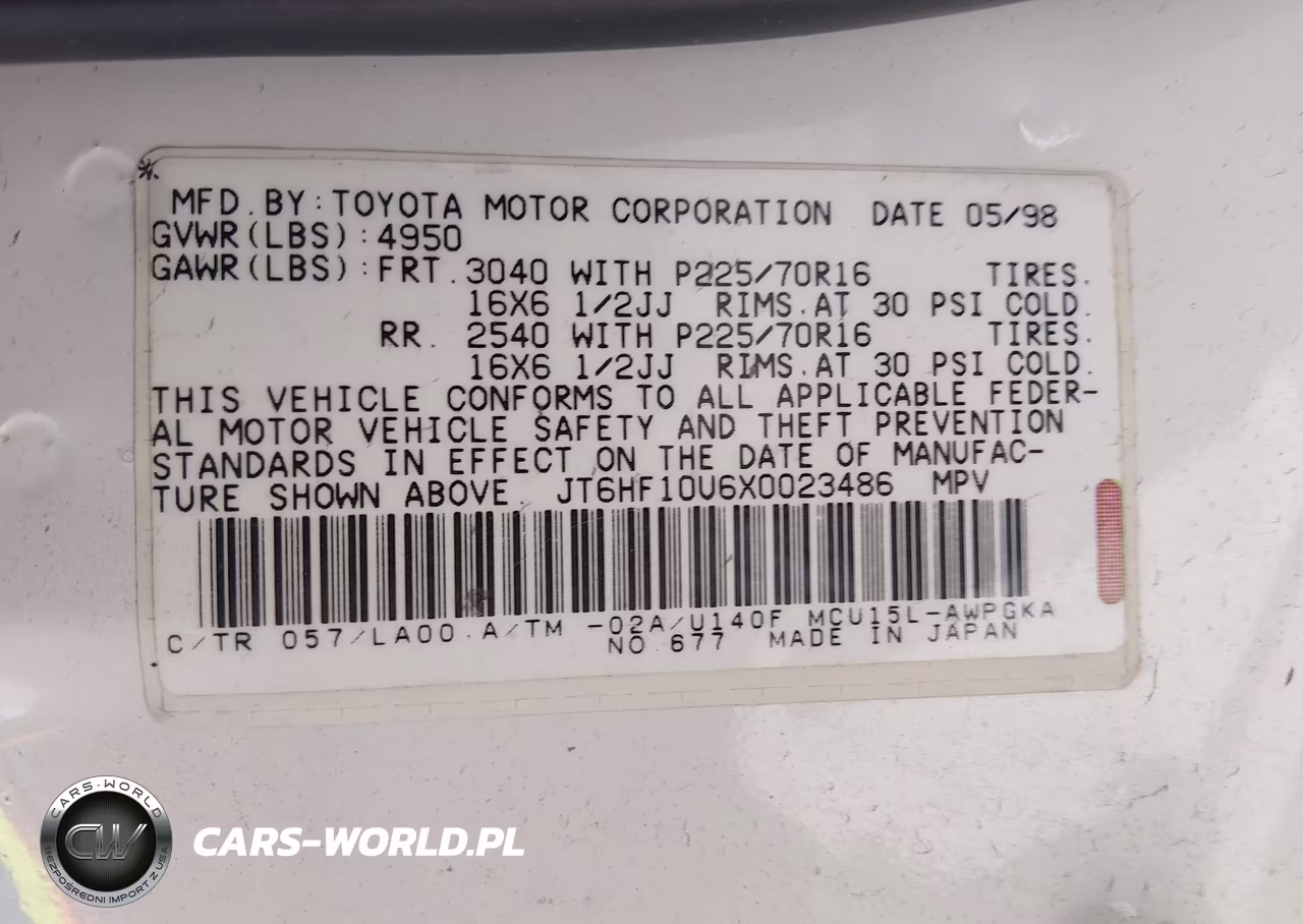 1999 Lexus Rx 300 VIN:JT6HF10U6X0023486 - 9