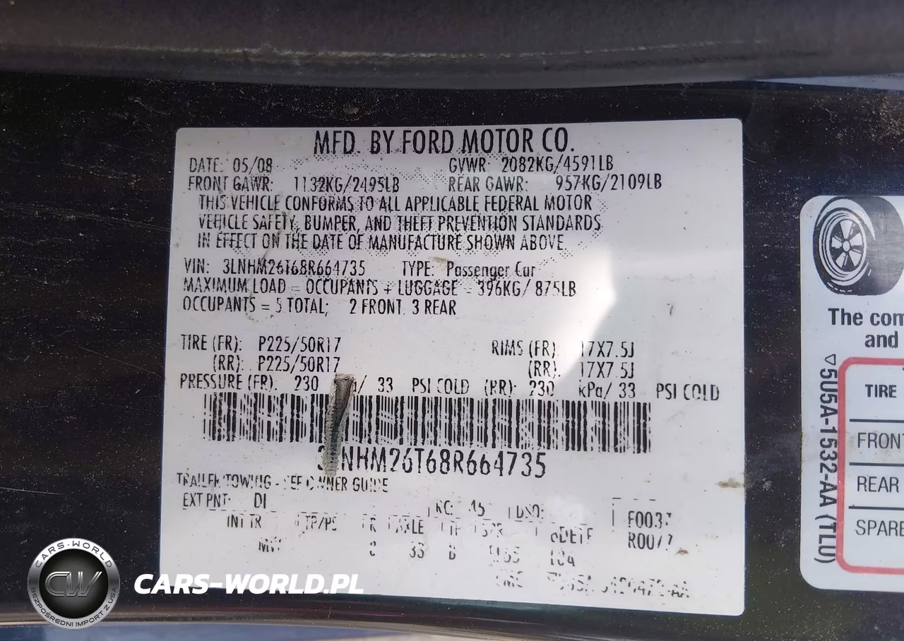 2008 Lincoln Mkz VIN:3LNHM26T68R664735 - 9