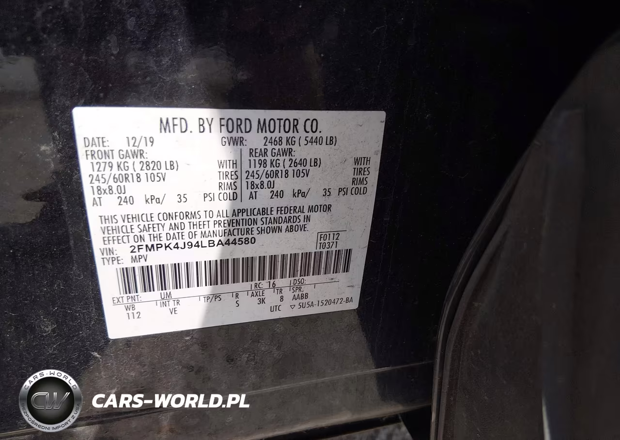 2020 Ford Edge Sel VIN:2FMPK4J94LBA44580 - 9