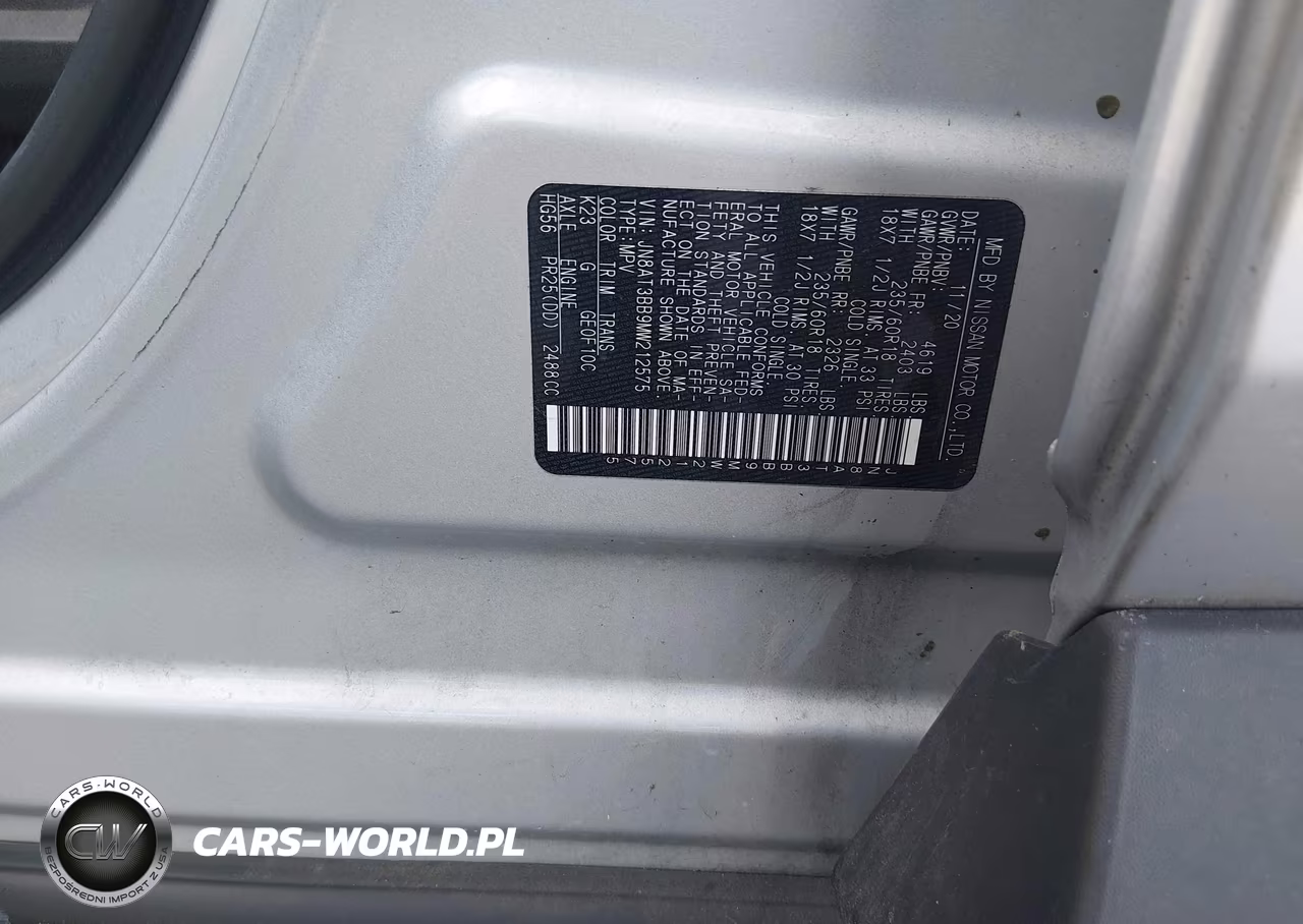 2021 Nissan Rogue Sv Intelligent Awd VIN:JN8AT3BB9MW212575 - 9