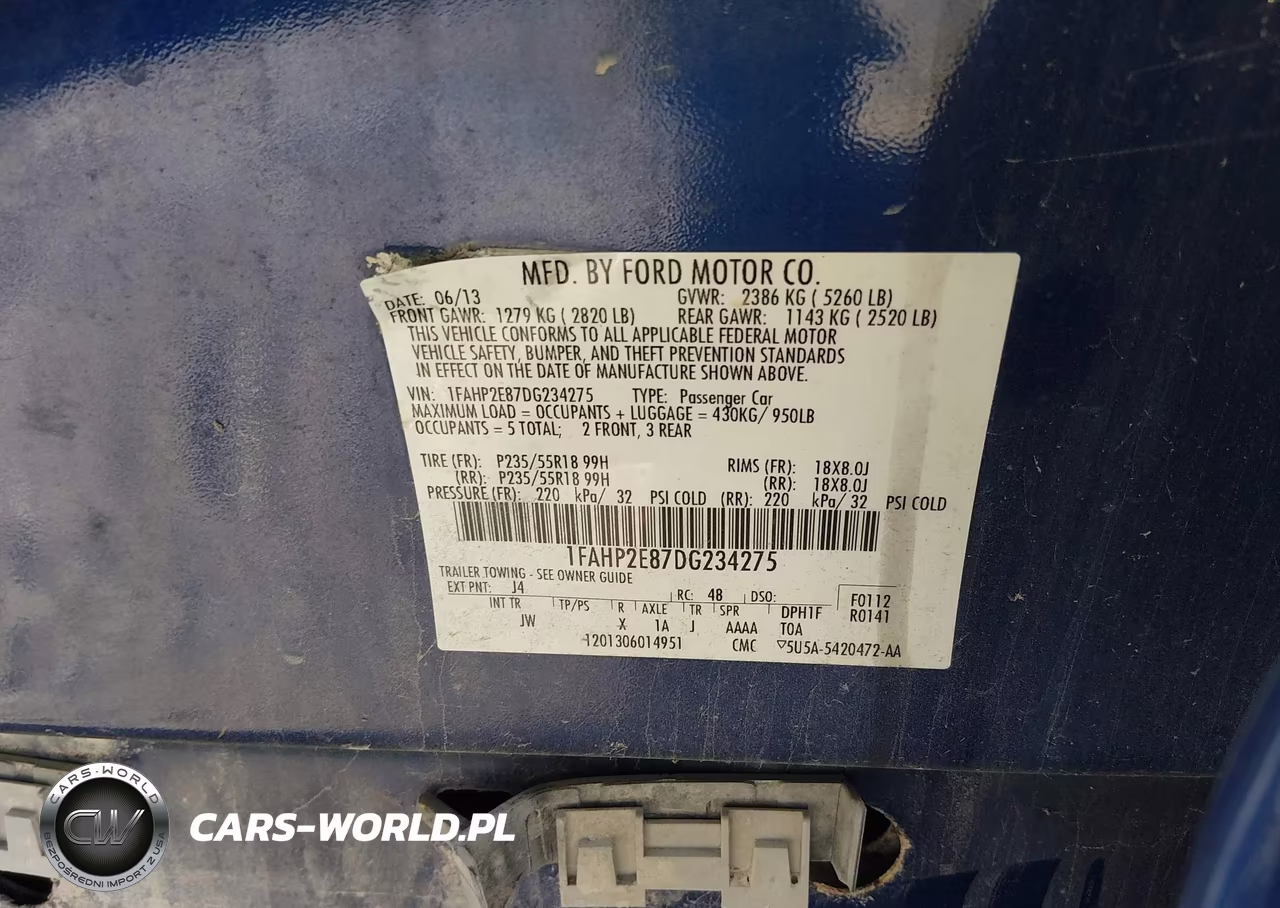 2013 Ford Taurus Sel VIN:1FAHP2E87DG234275 - 9