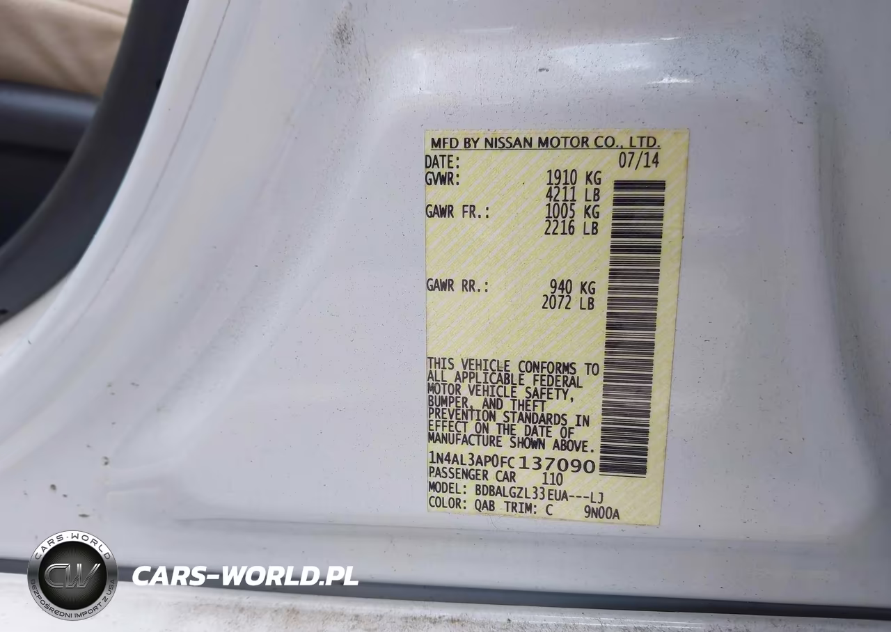 2015 Nissan Altima 2.5 S VIN:1N4AL3AP0FC137090 - 9