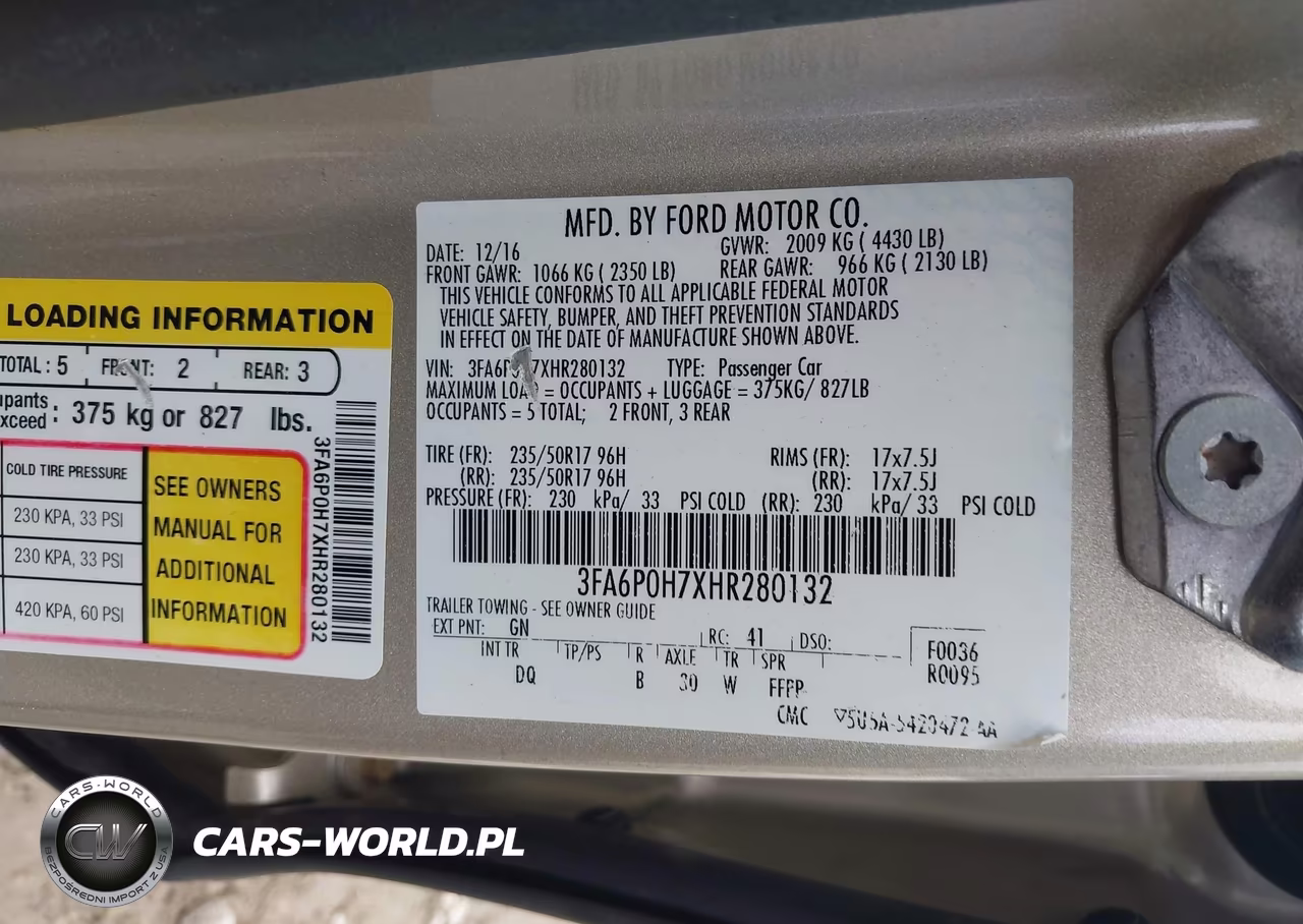 2017 Ford Fusion Se VIN:3FA6P0H7XHR280132 - 9
