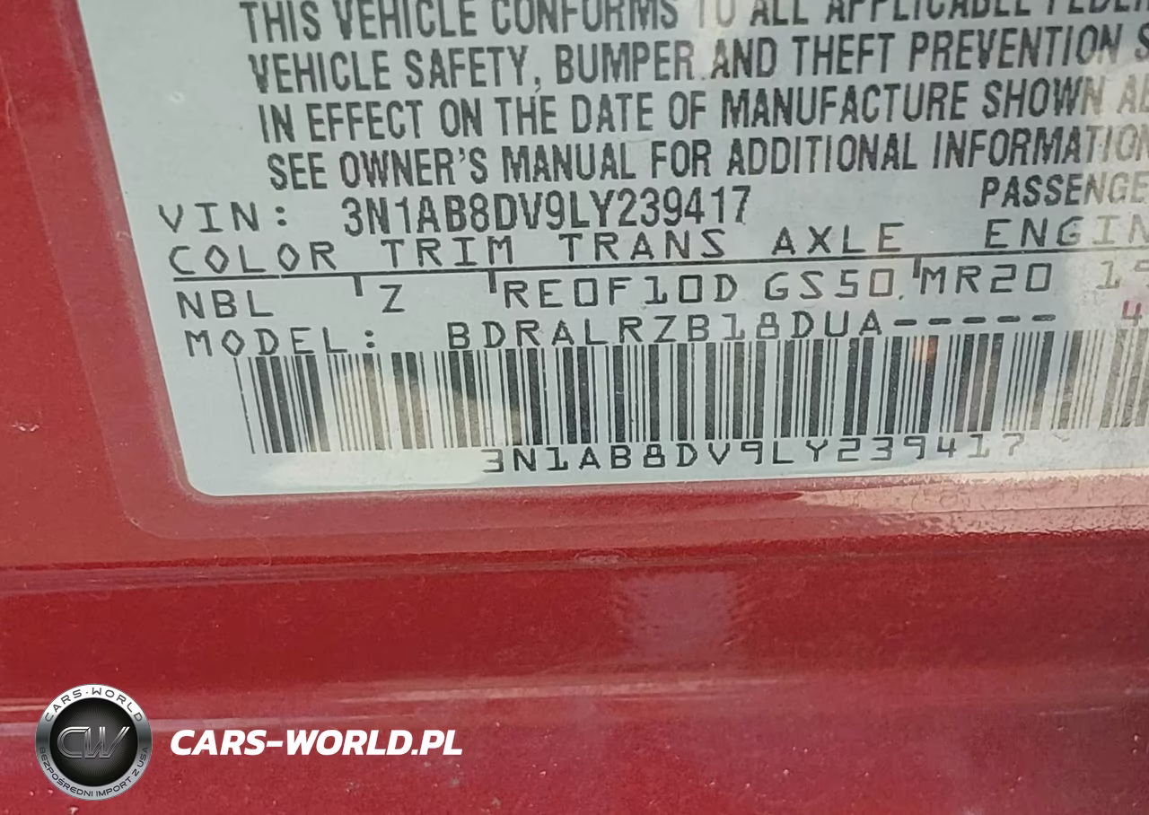 2020 Nissan Sentra Sr Xtronic Cvt VIN:3N1AB8DV9LY239417 - 9