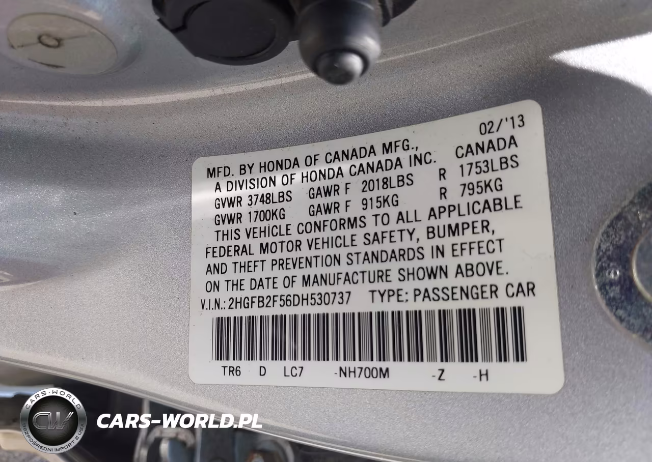 2013 Honda Civic Lx VIN:2HGFB2F56DH530737 - 9
