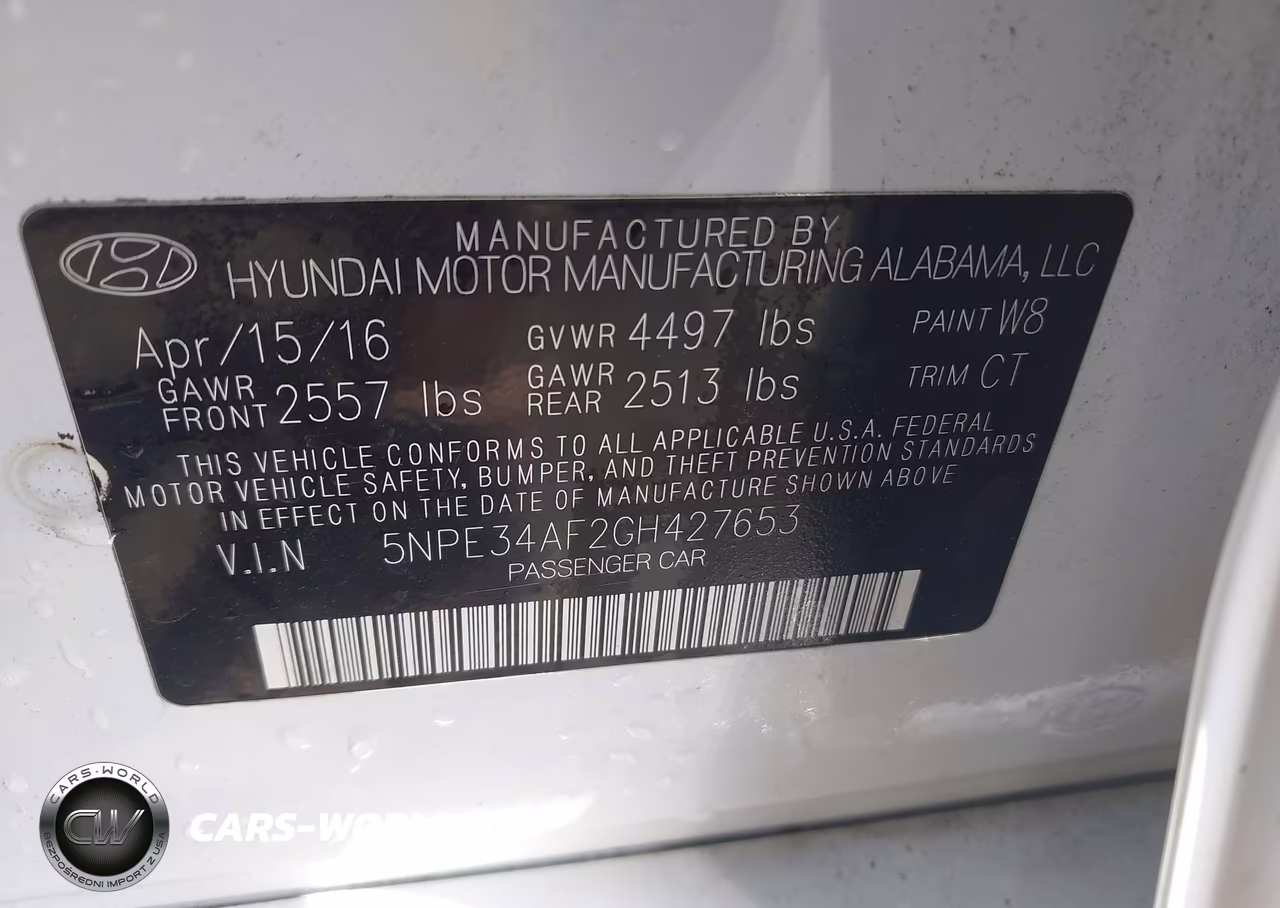 2016 Hyundai Sonata Sport VIN:5NPE34AF2GH427653 - 9