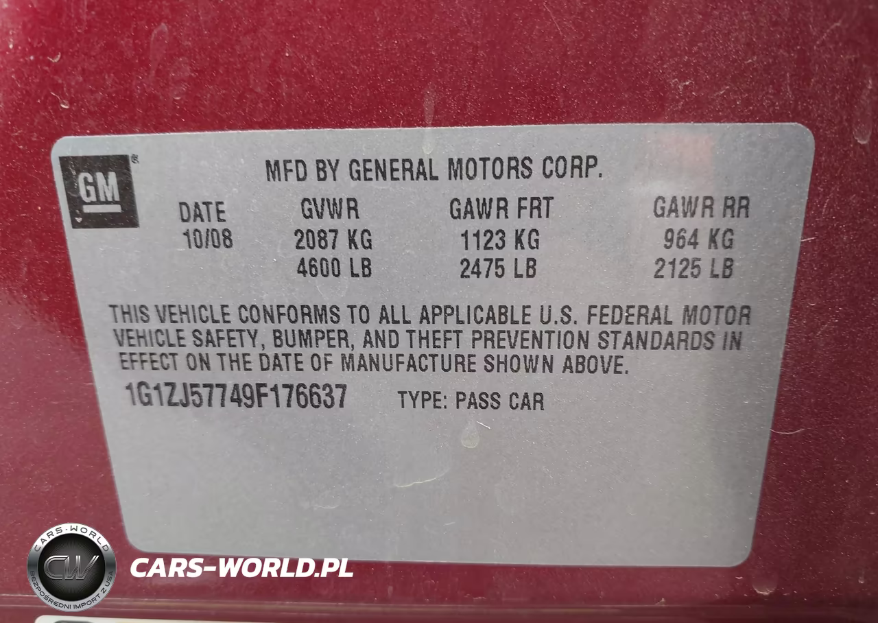 2009 Chevrolet Malibu Lt VIN:1G1ZJ57749F176637 - 9