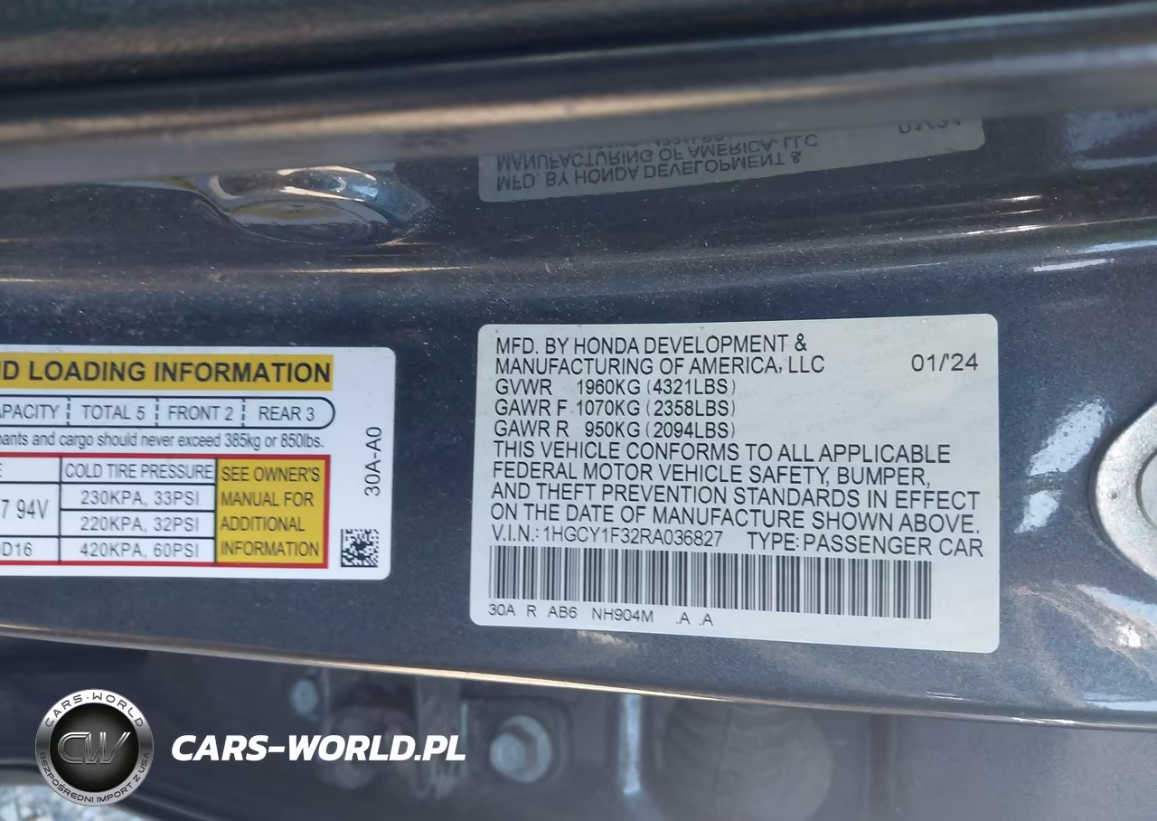 2024 Honda Accord Ex VIN:1HGCY1F32RA036827 - 9