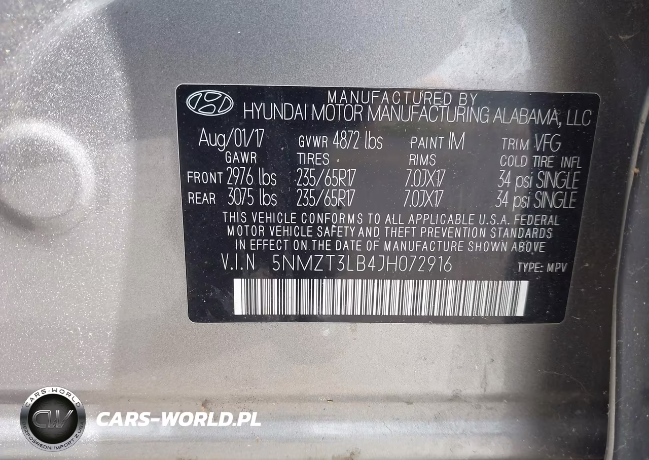 2018 Hyundai Santa Fe Sport 2.4L VIN:5NMZT3LB4JH072916 - 9