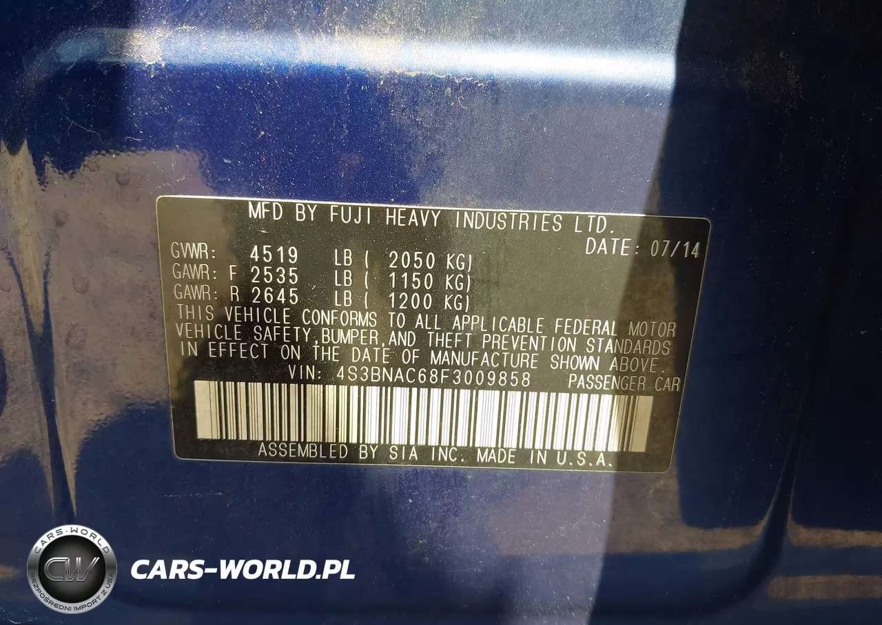 2015 Subaru Legacy 2.5I Premium VIN:4S3BNAC68F3009858 - 9