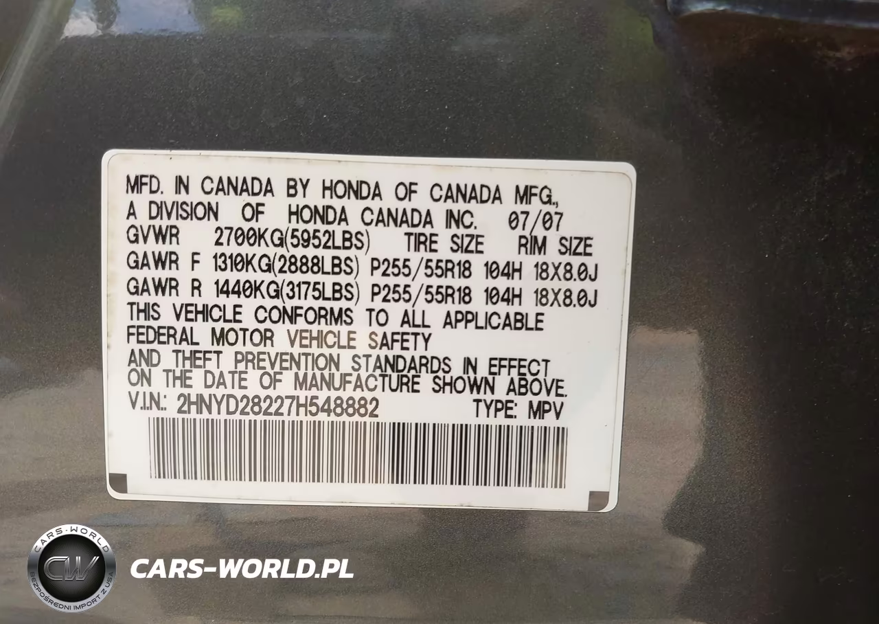 2007 Acura Mdx VIN:2HNYD28227H548882 - 9
