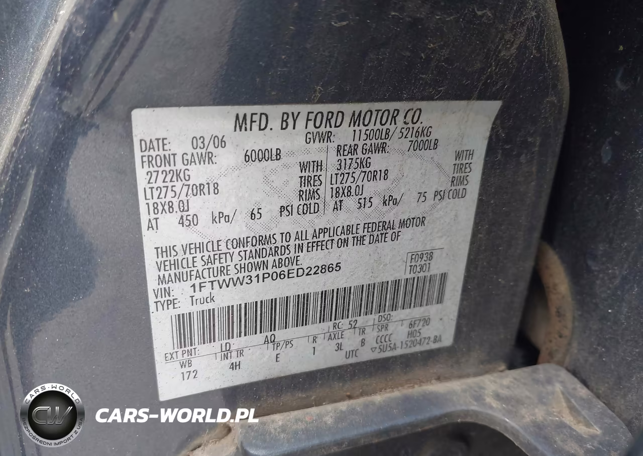 2006 Ford F-350 Lariat-Xl-Xlt VIN:1FTWW31P06ED22865 - 8