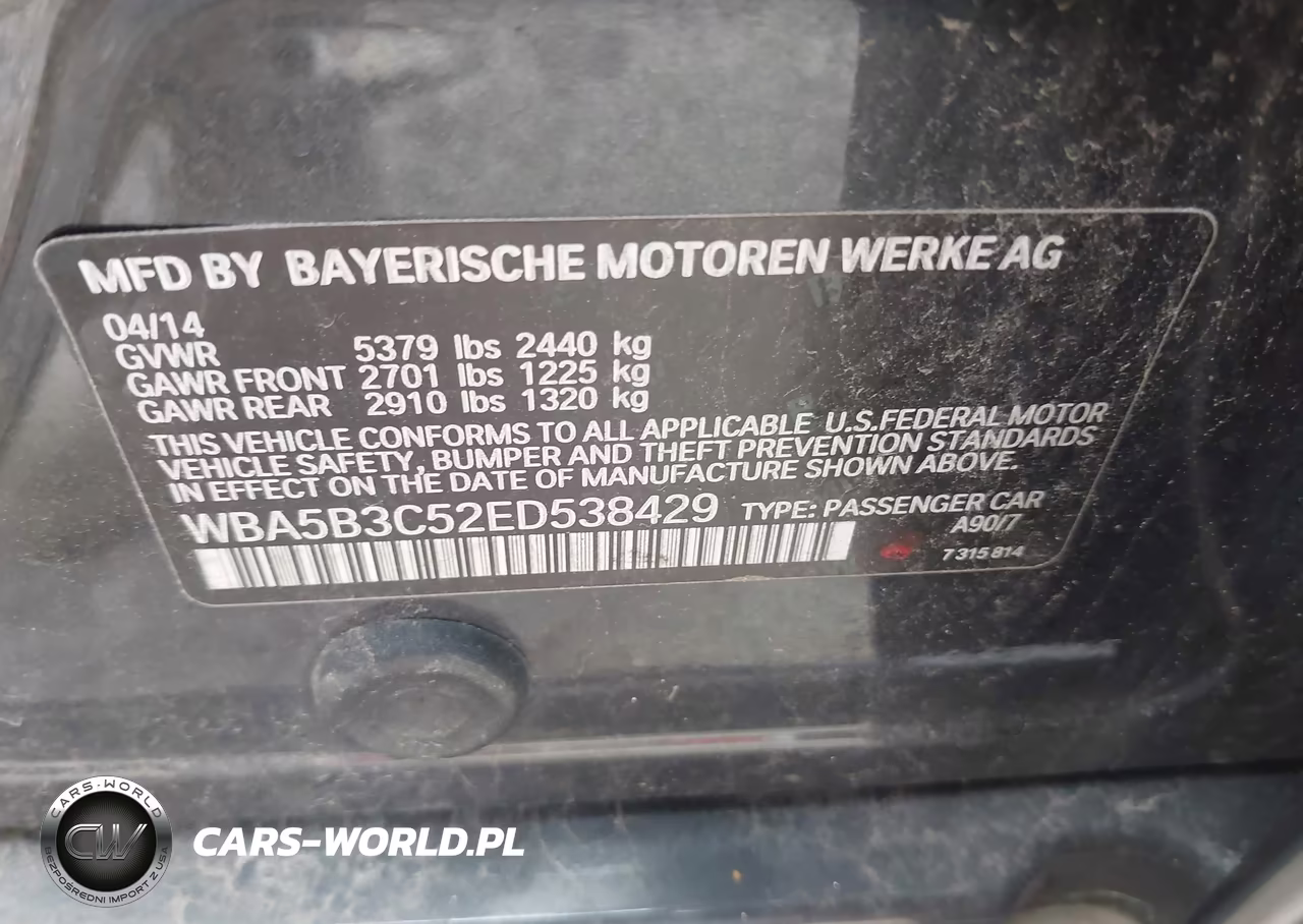 2014 BMW 535I xDrive VIN:WBA5B3C52ED538429 - 9