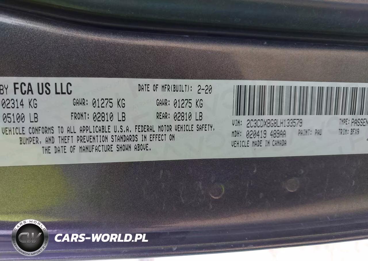 2020 Dodge Charger Sxt Rwd VIN:2C3CDXBG8LH133579 - 9