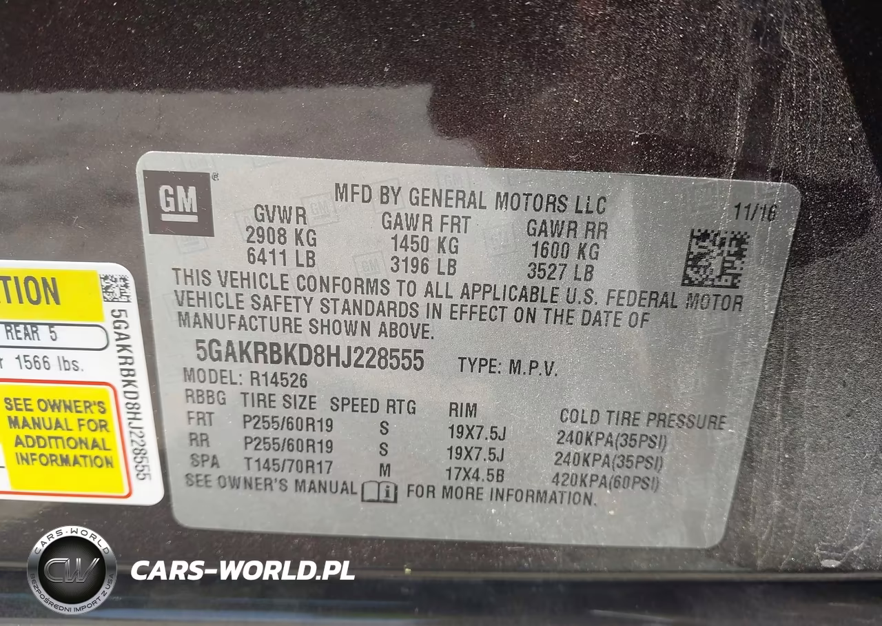 2017 Buick Enclave Leather VIN:5GAKRBKD8HJ228555 - 9