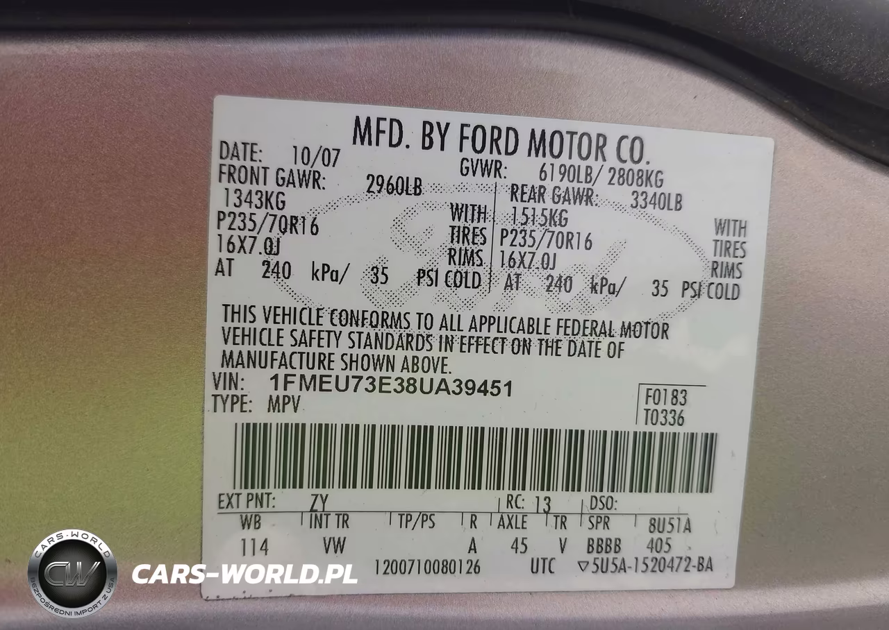 2008 Ford Explorer Xlt VIN:1FMEU73E38UA39451 - 9