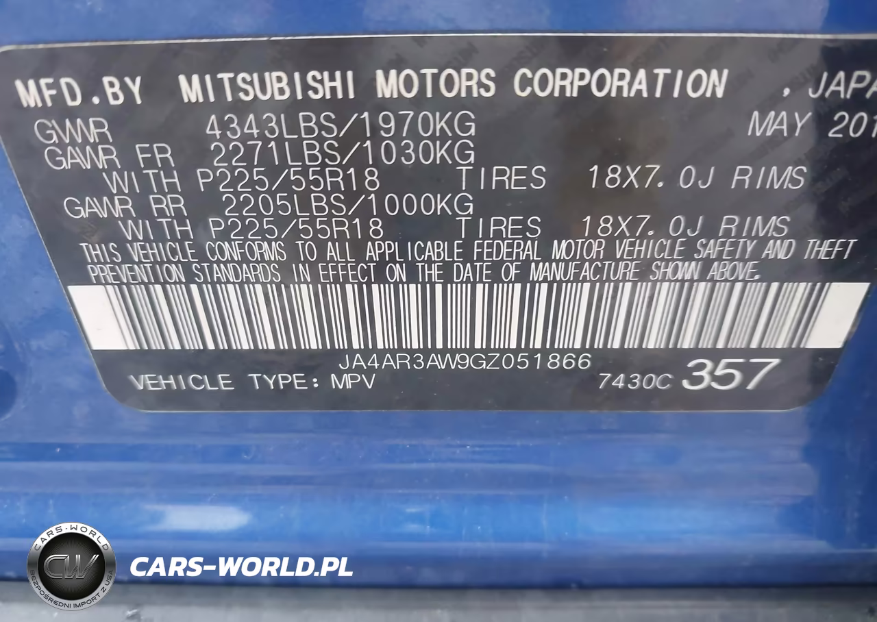 2016 Mitsubishi Outlander Sport 2.4 Es VIN:JA4AR3AW9GZ051866 - 9