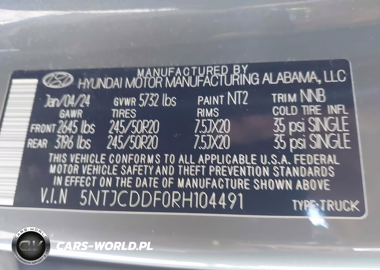 2024 Hyundai Santa Cruz Night VIN:5NTJCDDF0RH104491 - 9