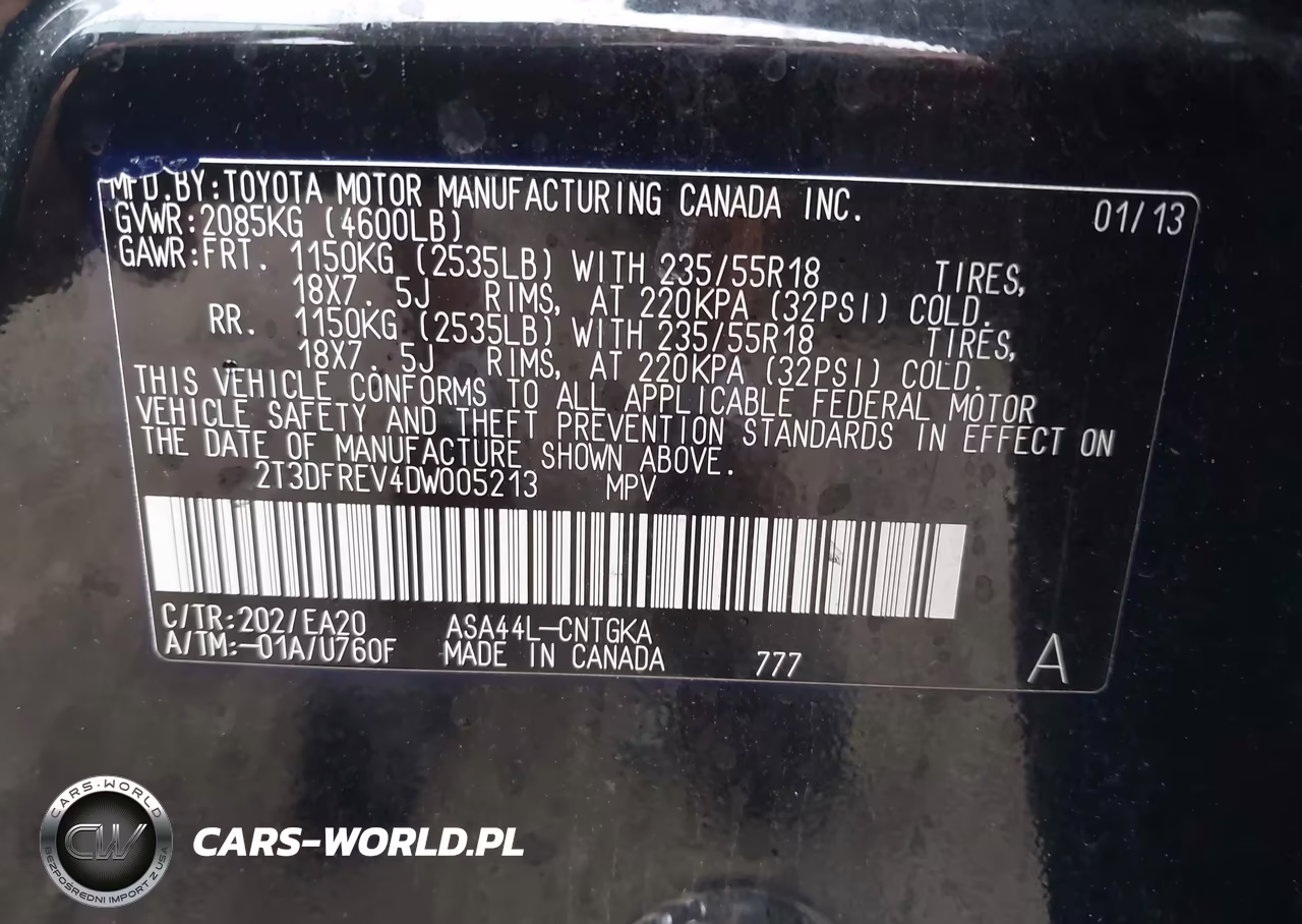 2013 Toyota Rav4 Limited VIN:2T3DFREV4DW005213 - 9