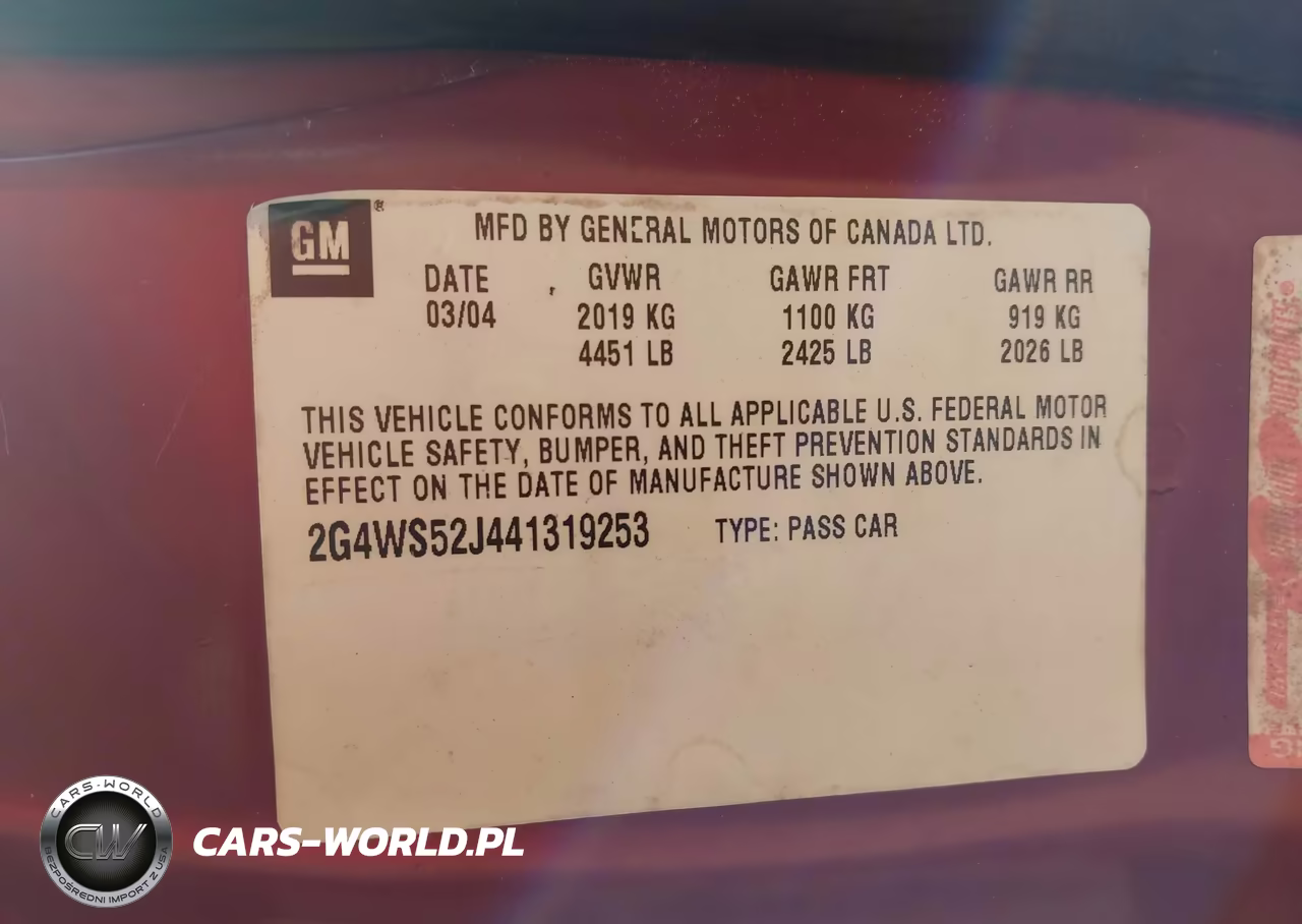 2004 Buick Century VIN:2G4WS52J441319253 - 9