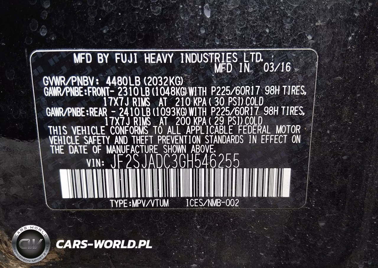 2016 Subaru Forester 2.5I Premium VIN:JF2SJADC3GH546255 - 9