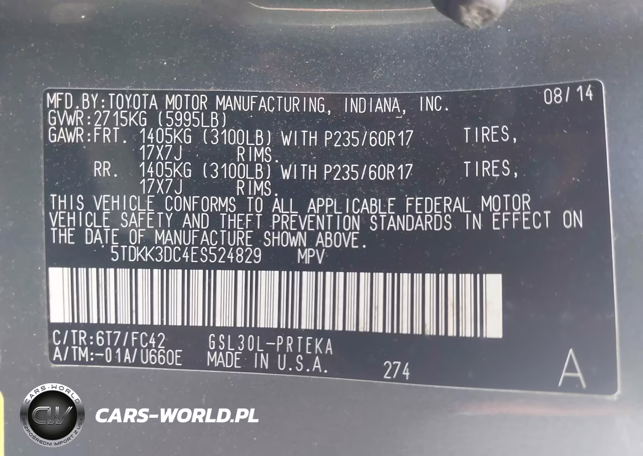 2014 Toyota Sienna Le V6 8 Passenger VIN:5TDKK3DC4ES524829 - 9