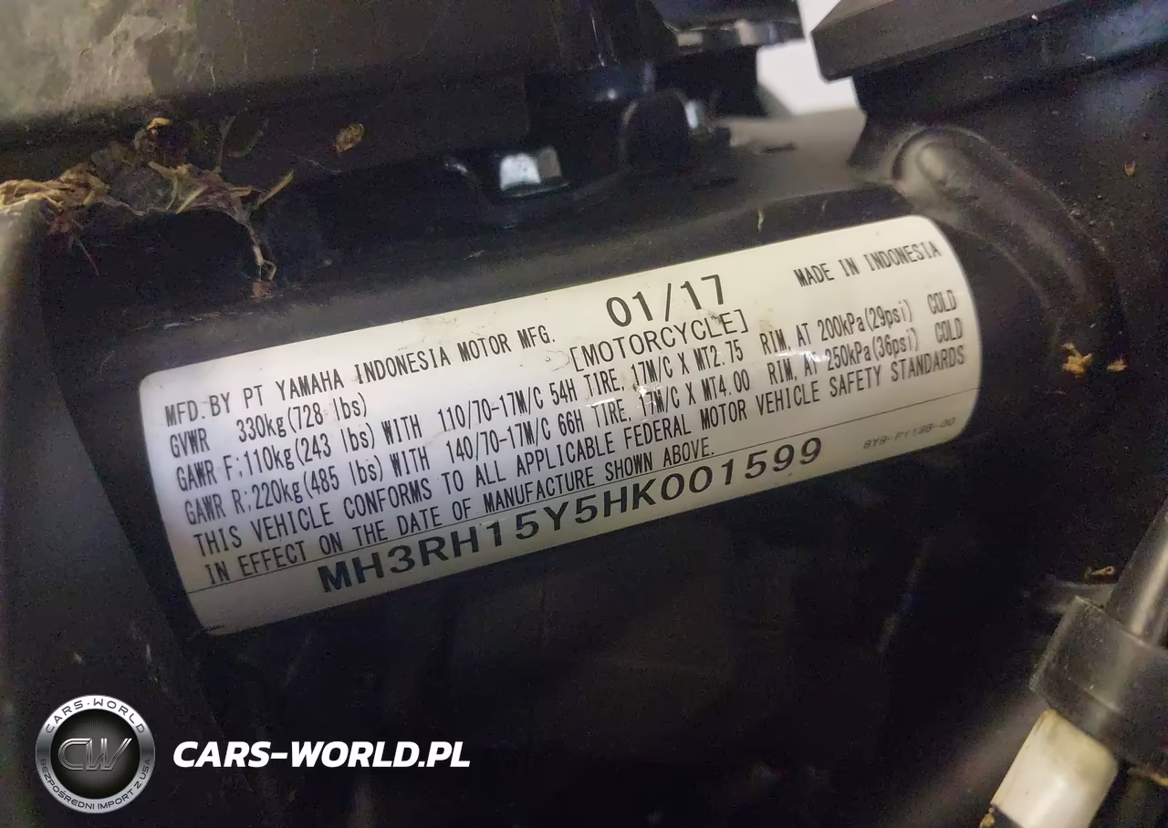 2017 Yamaha Yzfr3 A VIN:MH3RH15Y5HK001599 - 10