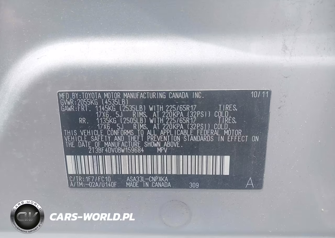 2011 Toyota Rav4 VIN:2T3BF4DV0BW159684 - 9