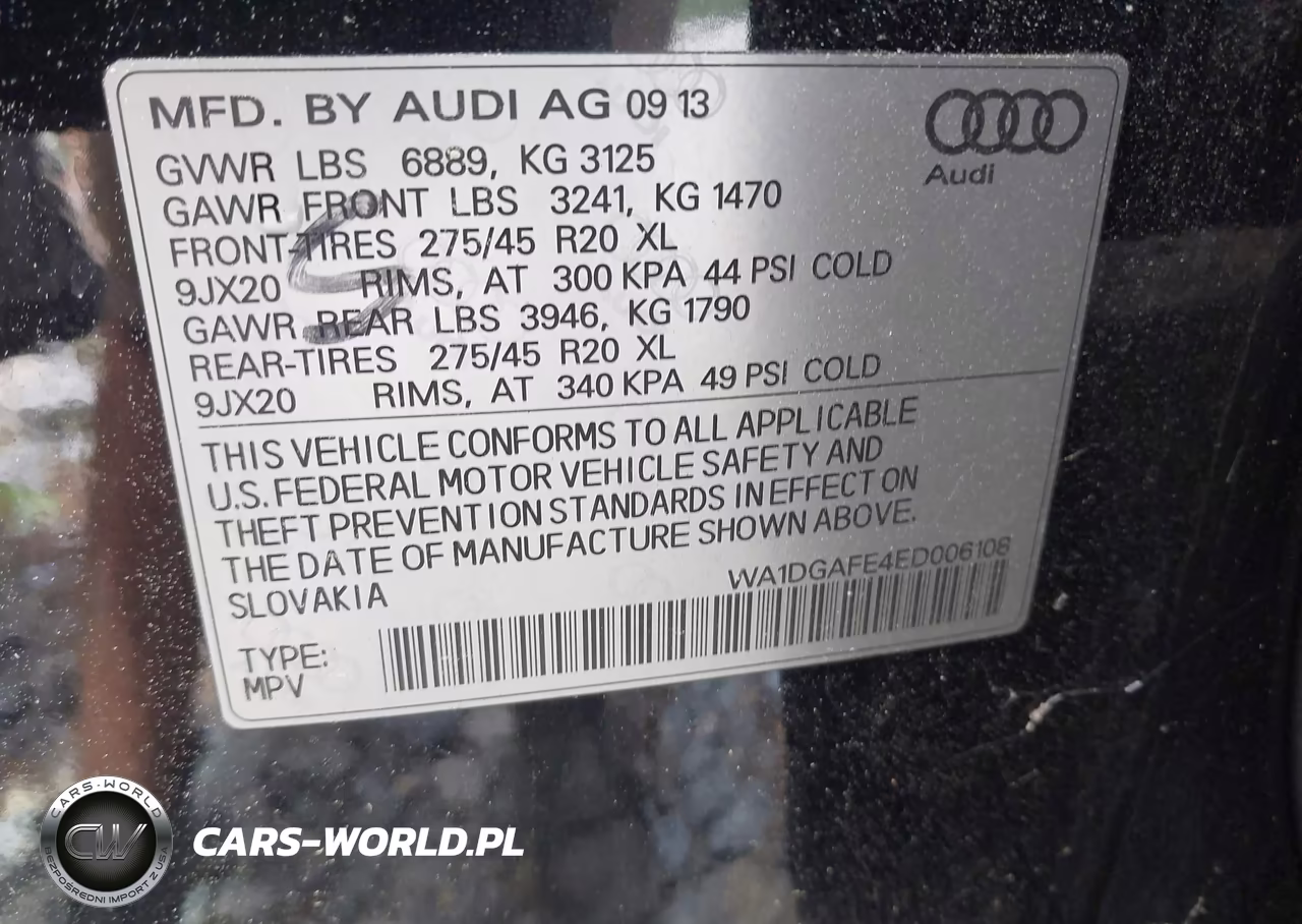 2014 Audi Q7 3.0T S Line Prestige VIN:WA1DGAFE4ED006108 - 9