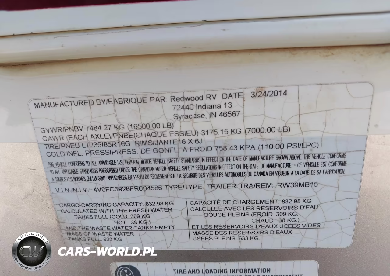 2015 Redwood Other VIN:4V0FC3926FR004586 - 9