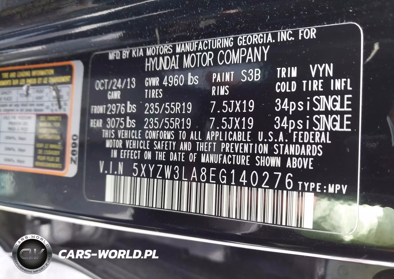 2014 Hyundai Santa Fe Sport 2.0L Turbo VIN:5XYZW3LA8EG140276 - 9