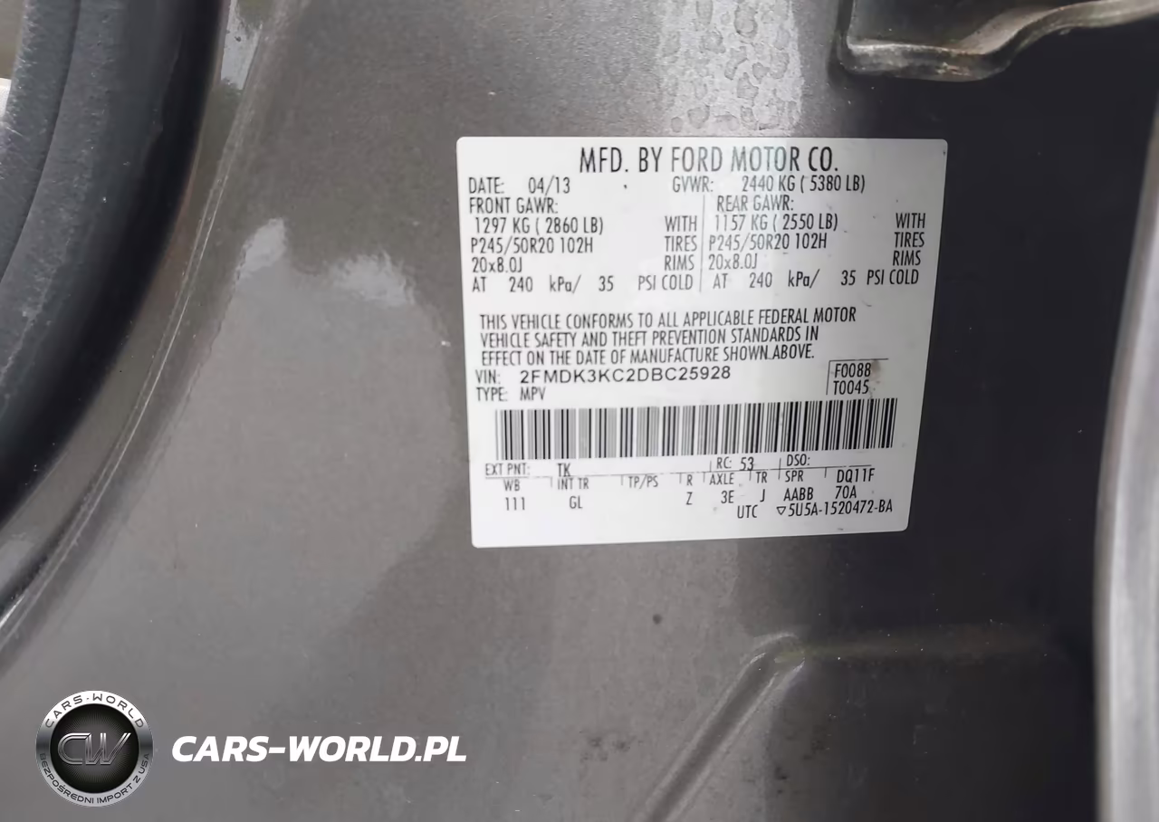 2013 Ford Edge Limited VIN:2FMDK3KC2DBC25928 - 9