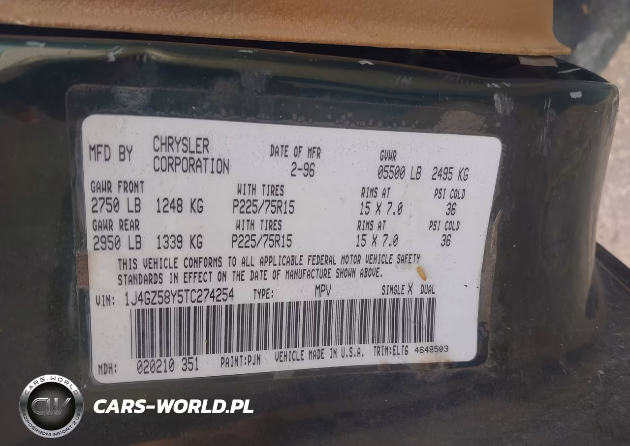 1996 Jeep Grand Cherokee Laredo VIN:1J4GZ58Y5TC274254 - 9