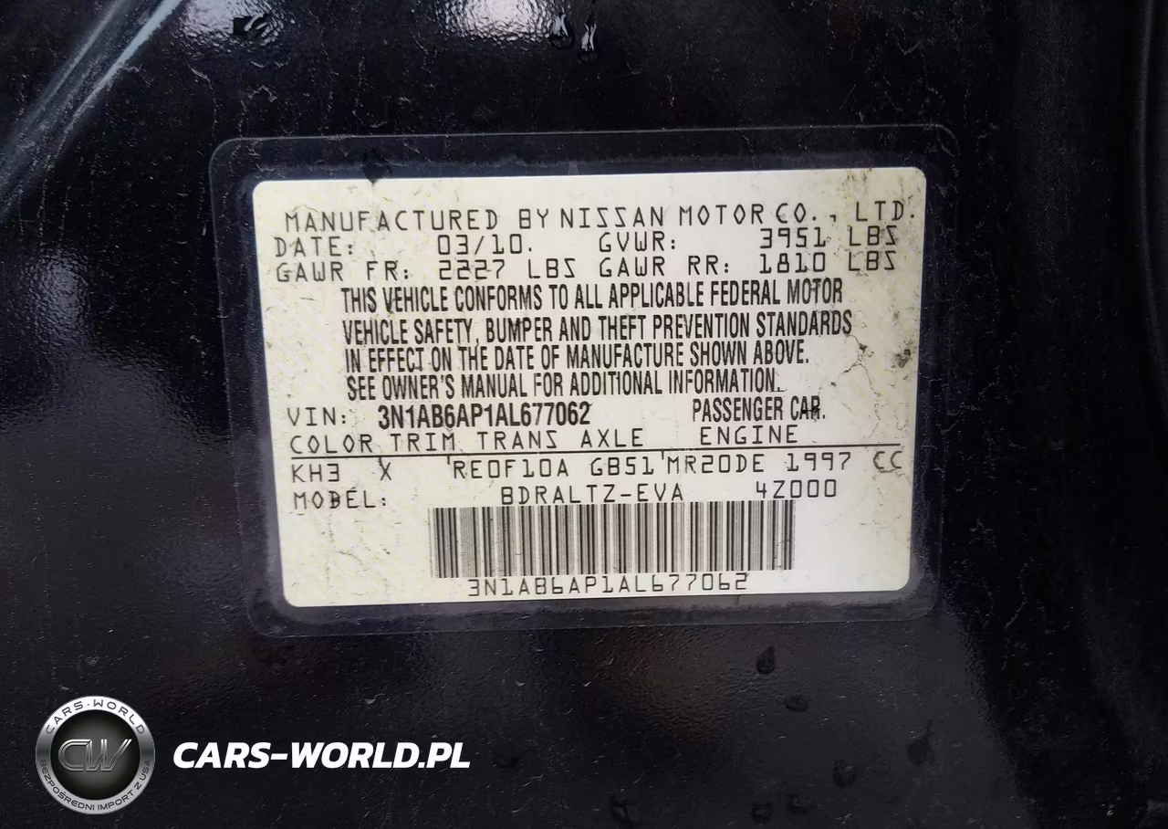 2010 Nissan Sentra 2.0Sr VIN:3N1AB6AP1AL677062 - 9