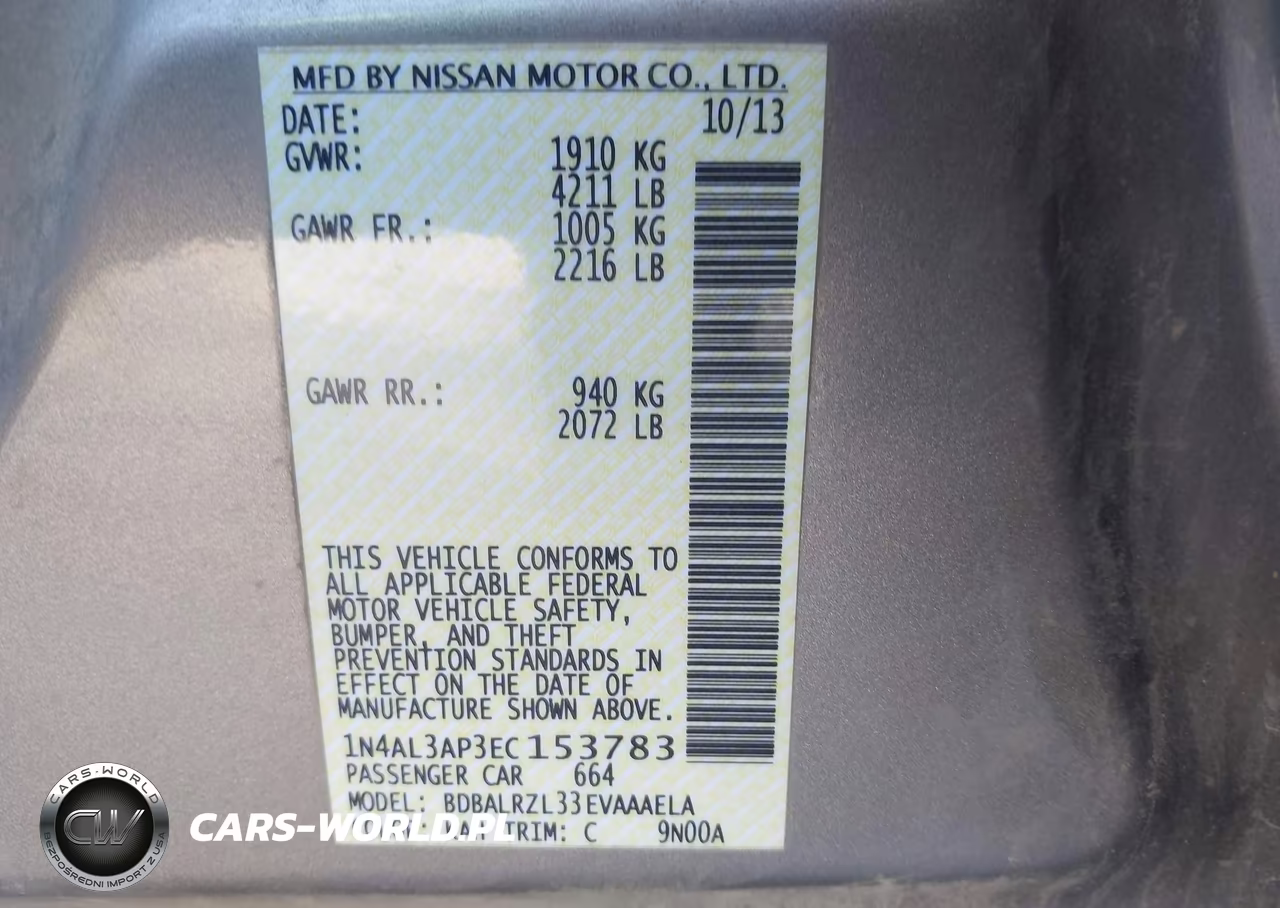 2014 Nissan Altima 2.5 S VIN:1N4AL3AP3EC153783 - 9