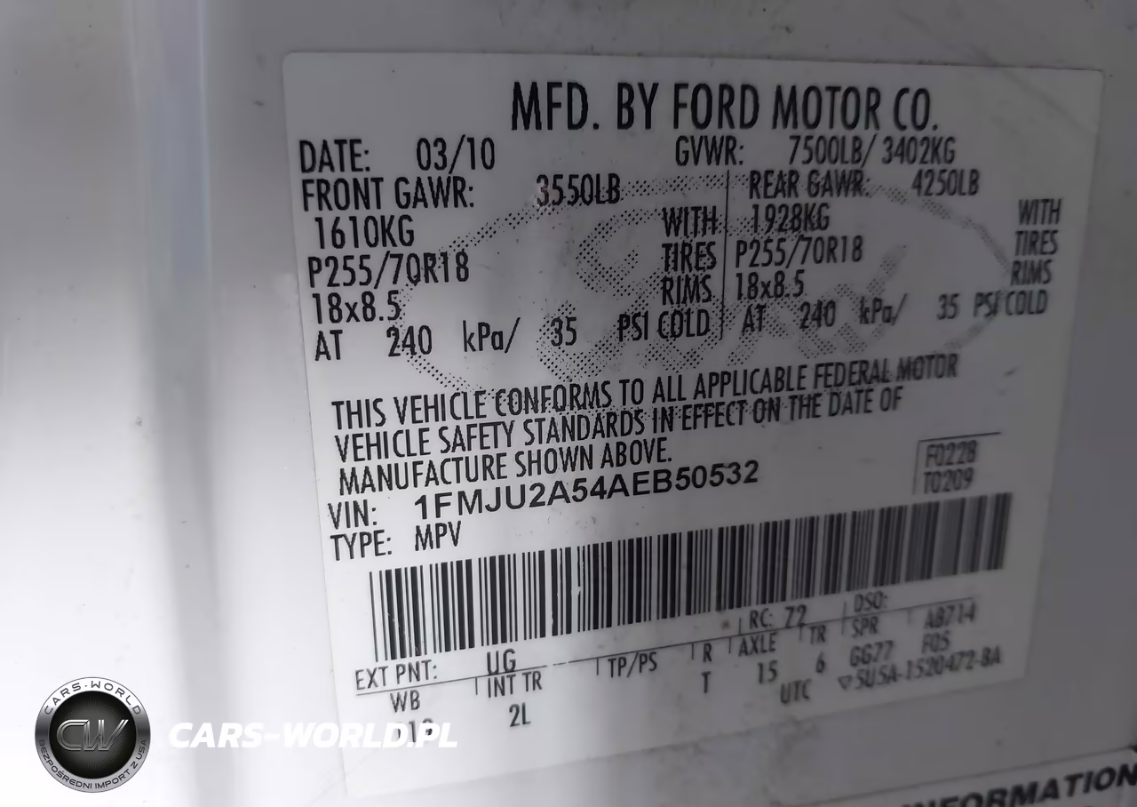 2010 Ford Expedition Limited VIN:1FMJU2A54AEB50532 - 9