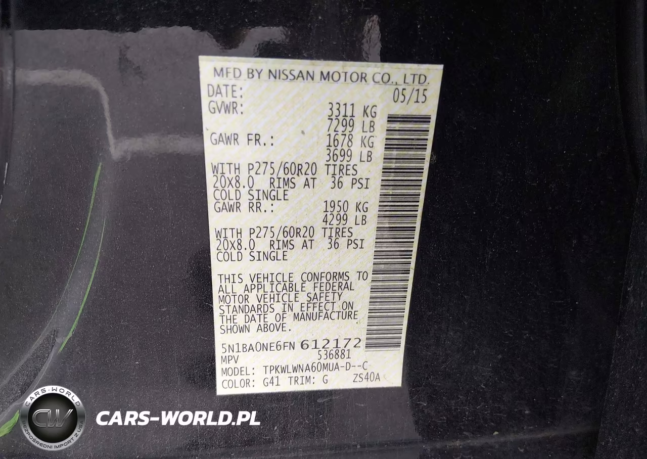 2015 Nissan Armada Platinum VIN:5N1BA0NE6FN612172 - 9