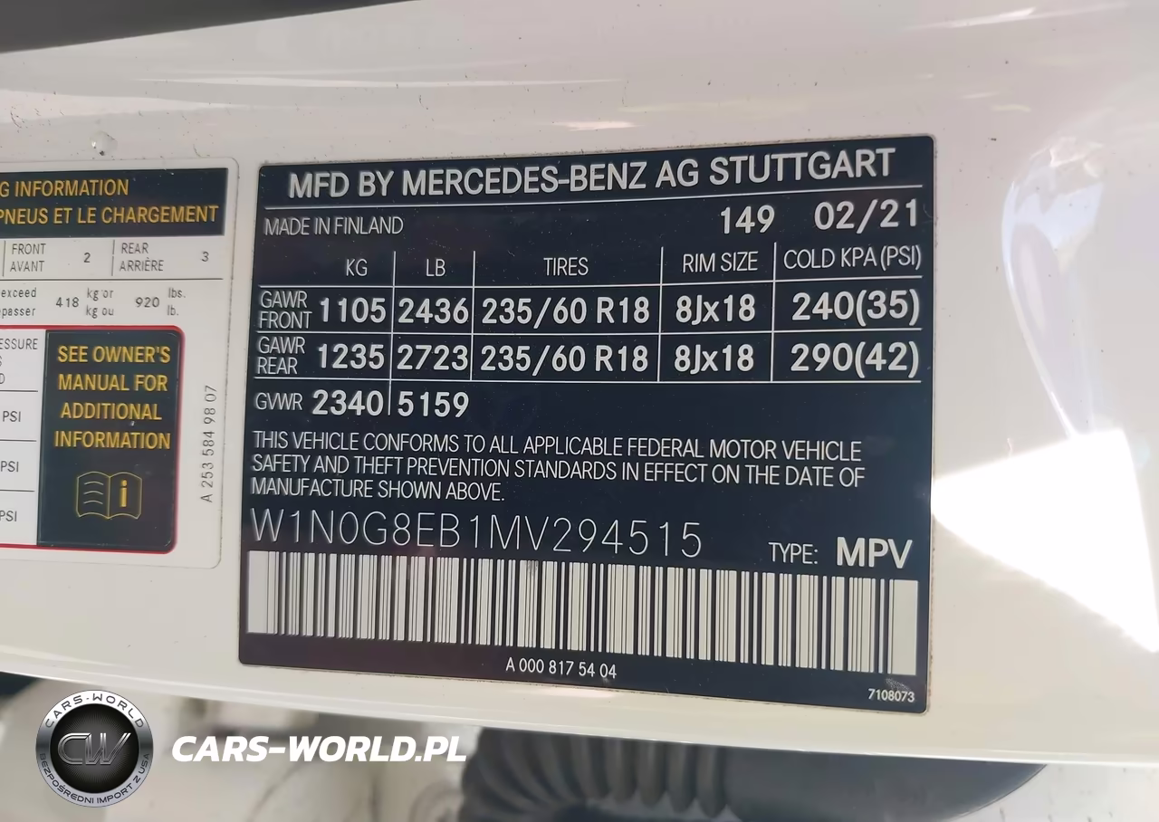 2021 Mercedes-Benz Glc 300 4Matic Suv VIN:W1N0G8EB1MV294515 - 9