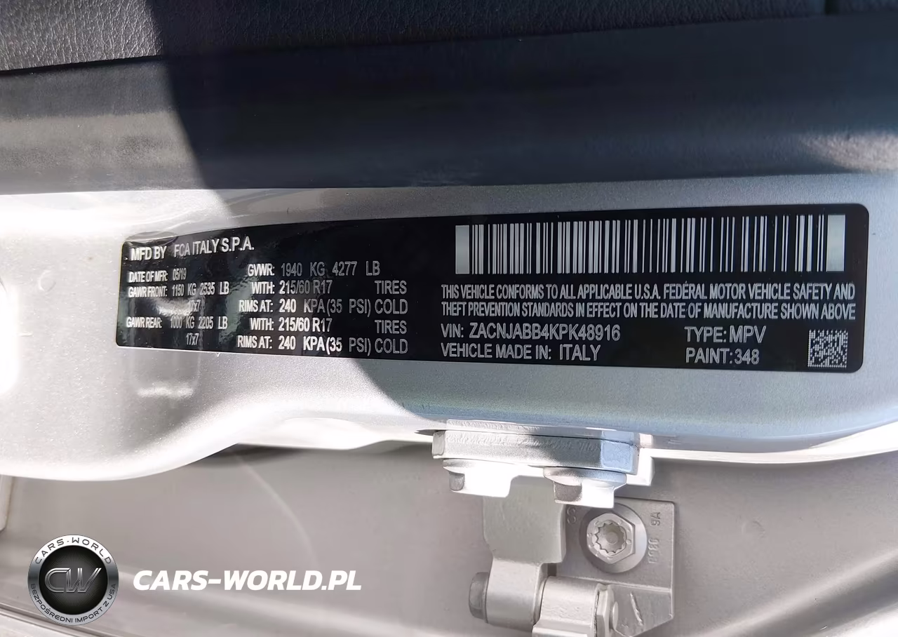 2019 Jeep Renegade Altitude Fwd VIN:ZACNJABB4KPK48916 - 9