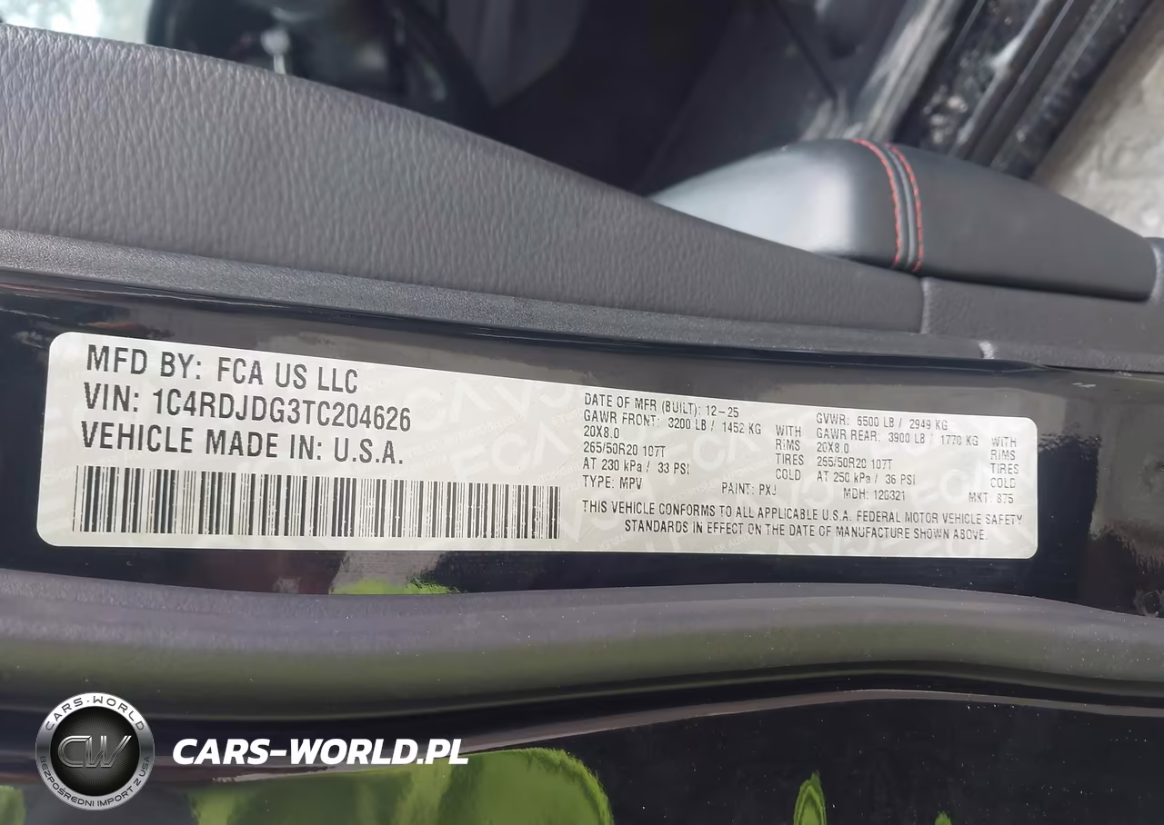 2026 Dodge Durango Gt Awd VIN:1C4RDJDG3TC204626 - 9